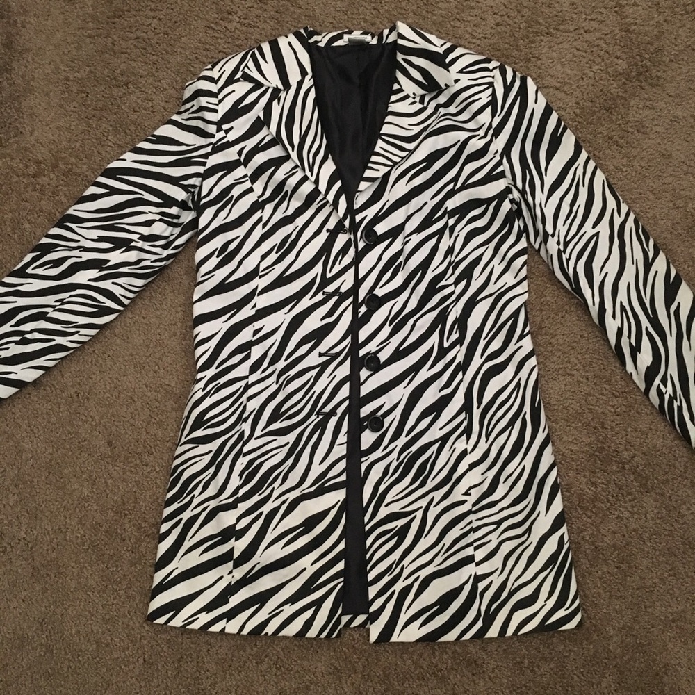 Zebra print pea coat